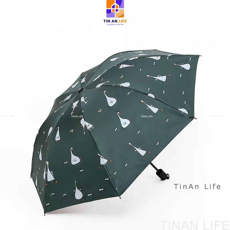 Ô Dù Đi Mưa Đi Nắng Gấp Gọn Con Ngỗng Dễ Thương, Chống UV