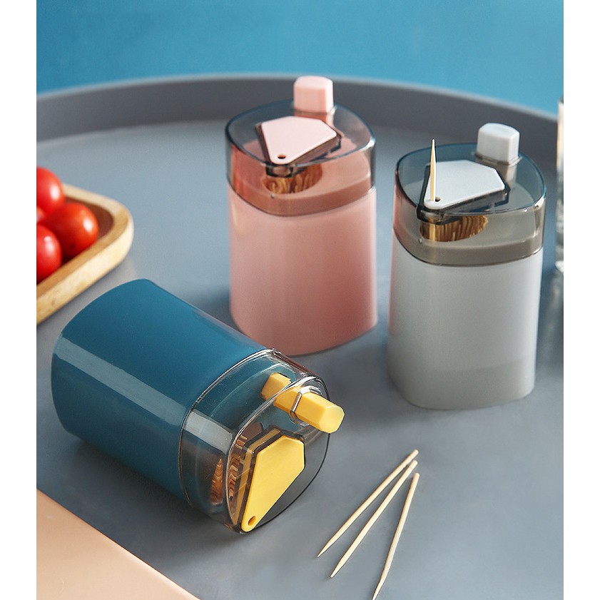 Hũ Đựng Tăm Nhấn Nút Tự Động Lấy Tăm Tiện Lợi – Dumi Shop