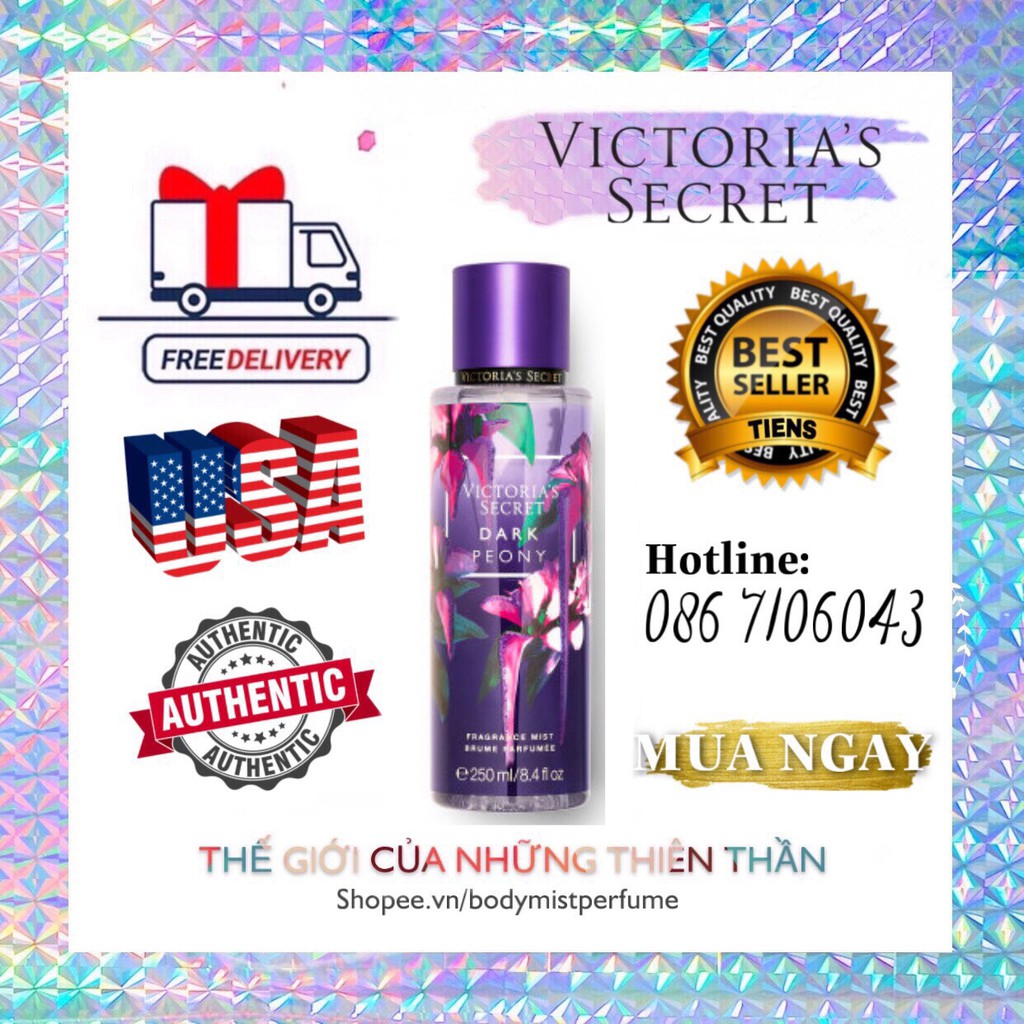 𝗕𝗢𝗗𝗬𝗠𝗜𝗦𝗧𝗣𝗘𝗥𝗙𝗨𝗠𝗘⚜️Xịt Thơm Body Victoria’s Secret Dark Peony New 250ml