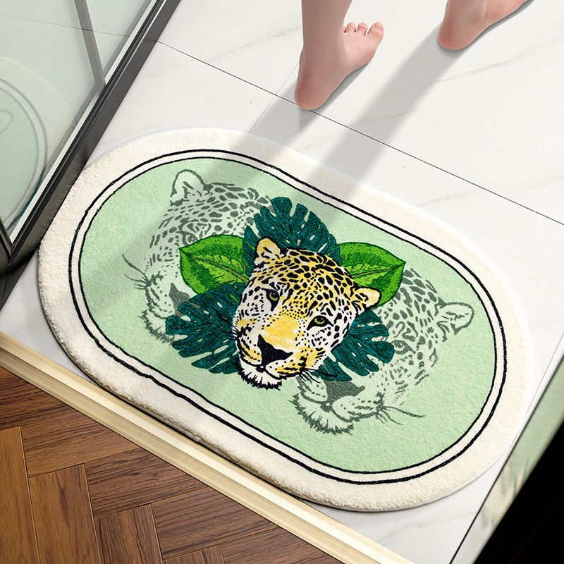 Thảm lót cửa chùi chân Chống Trượt Hình Oval Phong Cách Bắc Âu