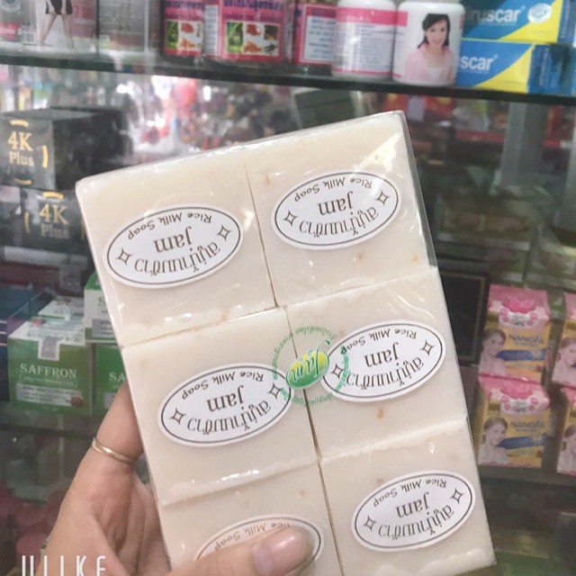 [1 Lốc] Xà Bông Cám Gạo Thái Lan Jam Rice Milk Soap x12 bánh