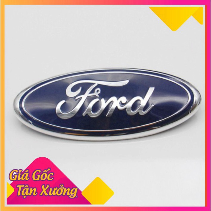 Logo biểu tượng truớc xe FORD Kích thước 23cm*9cm: Mầu Đen, Xanh và Lá Cờ Mỹ MD