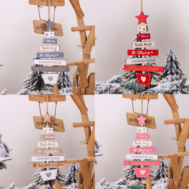 New Year DIY Wood Christmas Tree Ornament /Christmas Hanging Pendants Gifts /Home Christmas Party Decor