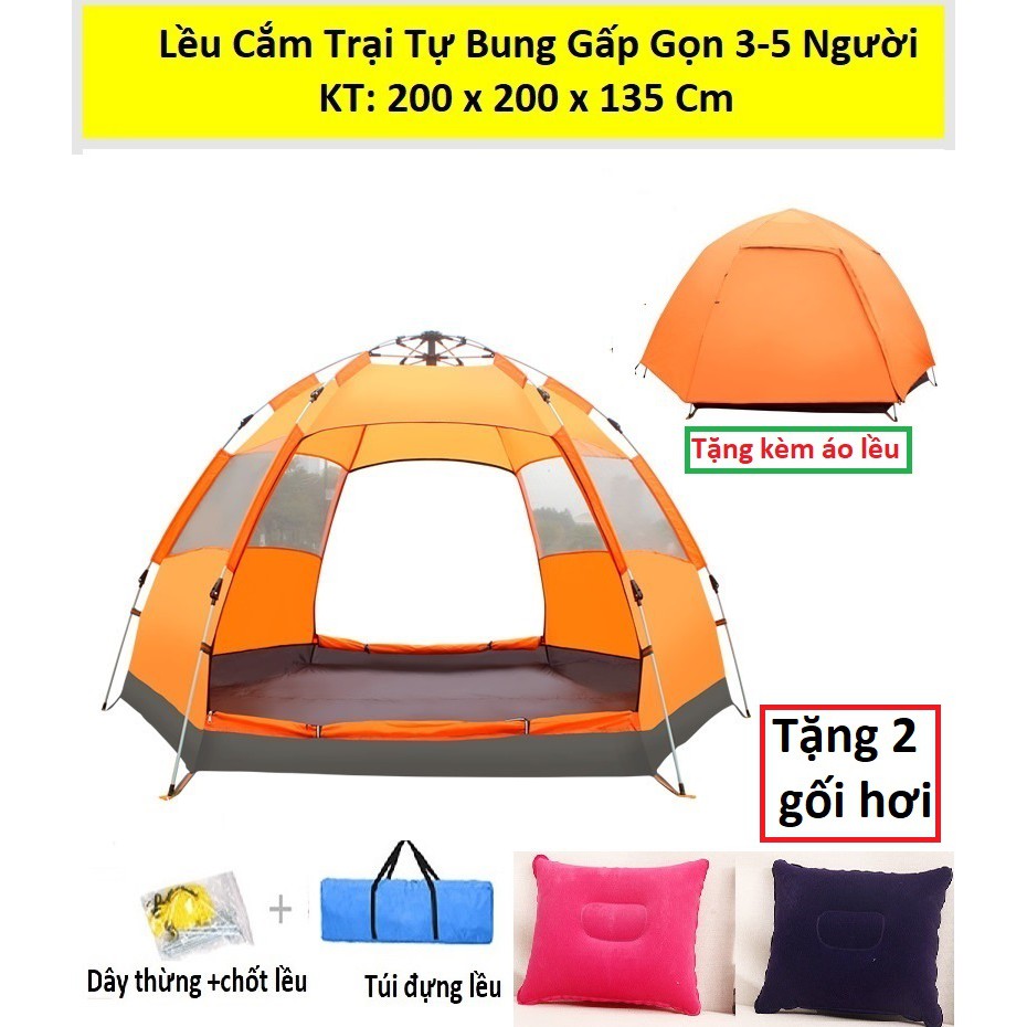[TĂNG 2 GỐI HƠI] Lều cắm trại, lều du lich dã ngoại, câu cá 4- 5 người, dễ dàng gập mở, đóng gói nhỏ gọn, thuận tiện | BigBuy360 - bigbuy360.vn
