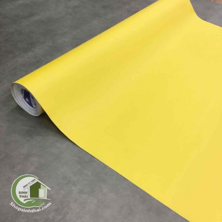Giấy dán tường màu vàng nhám - khổ 1,2m - có sẵn keo