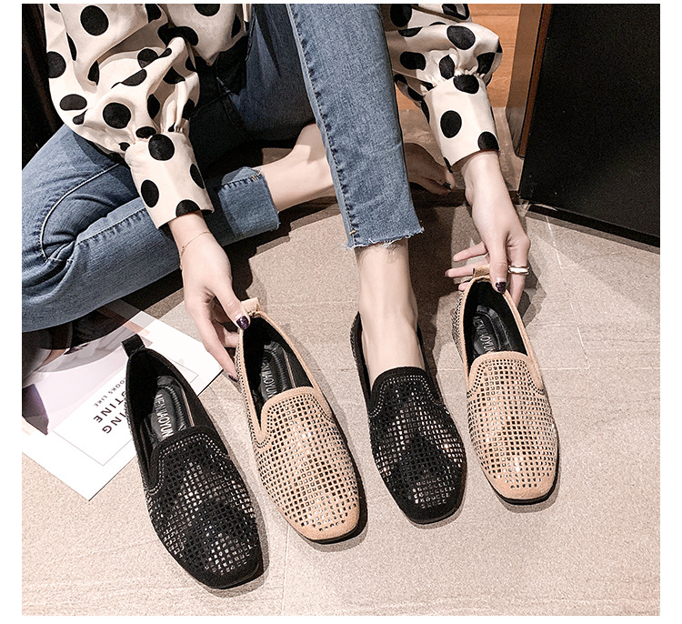 Giày Búp Bê Đế Mềm Mũi Vuông Đính Đá Phong Cách Hàn Quốc Cho Nữ | BigBuy360 - bigbuy360.vn