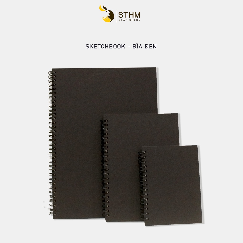 Sổ tay vẽ chì - Sketchbook - Giấy kem trơn 130gsm - [STHM stationery]