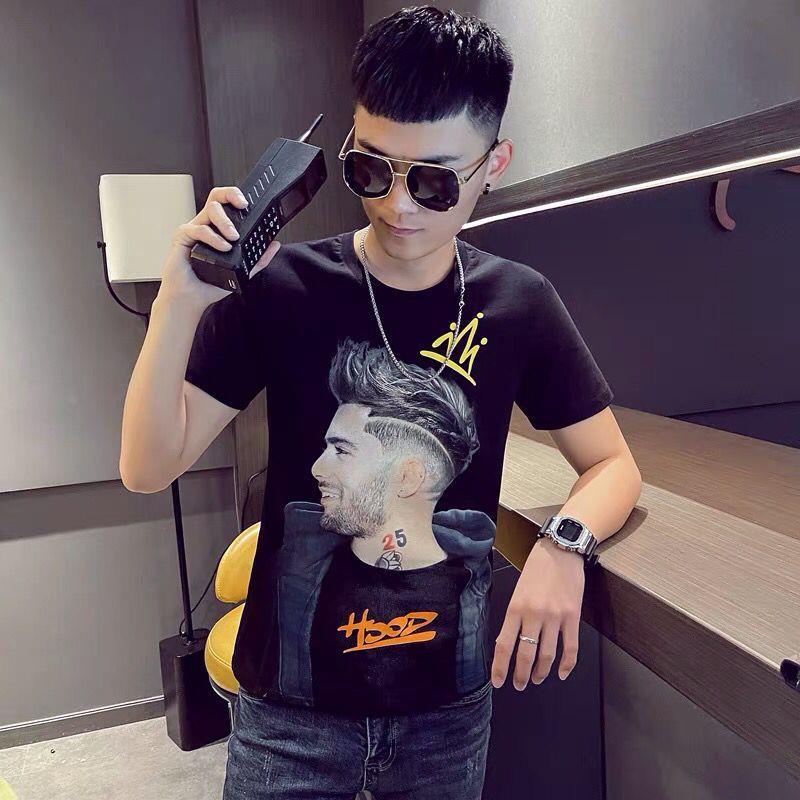 Áo nam tay ngắn cổ tròn in hình thời trang mùa hè mới