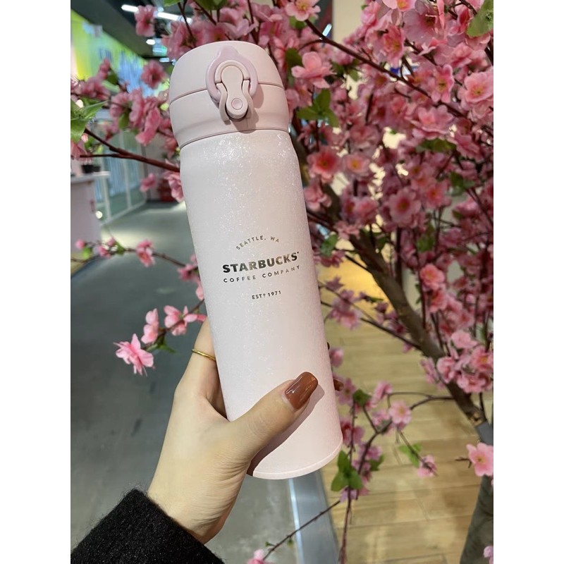 Bình giữ nhiệt STARBUCKS X THERMOS Sakura sơn nhám da cá không bám vân tay Dung tích 500ml