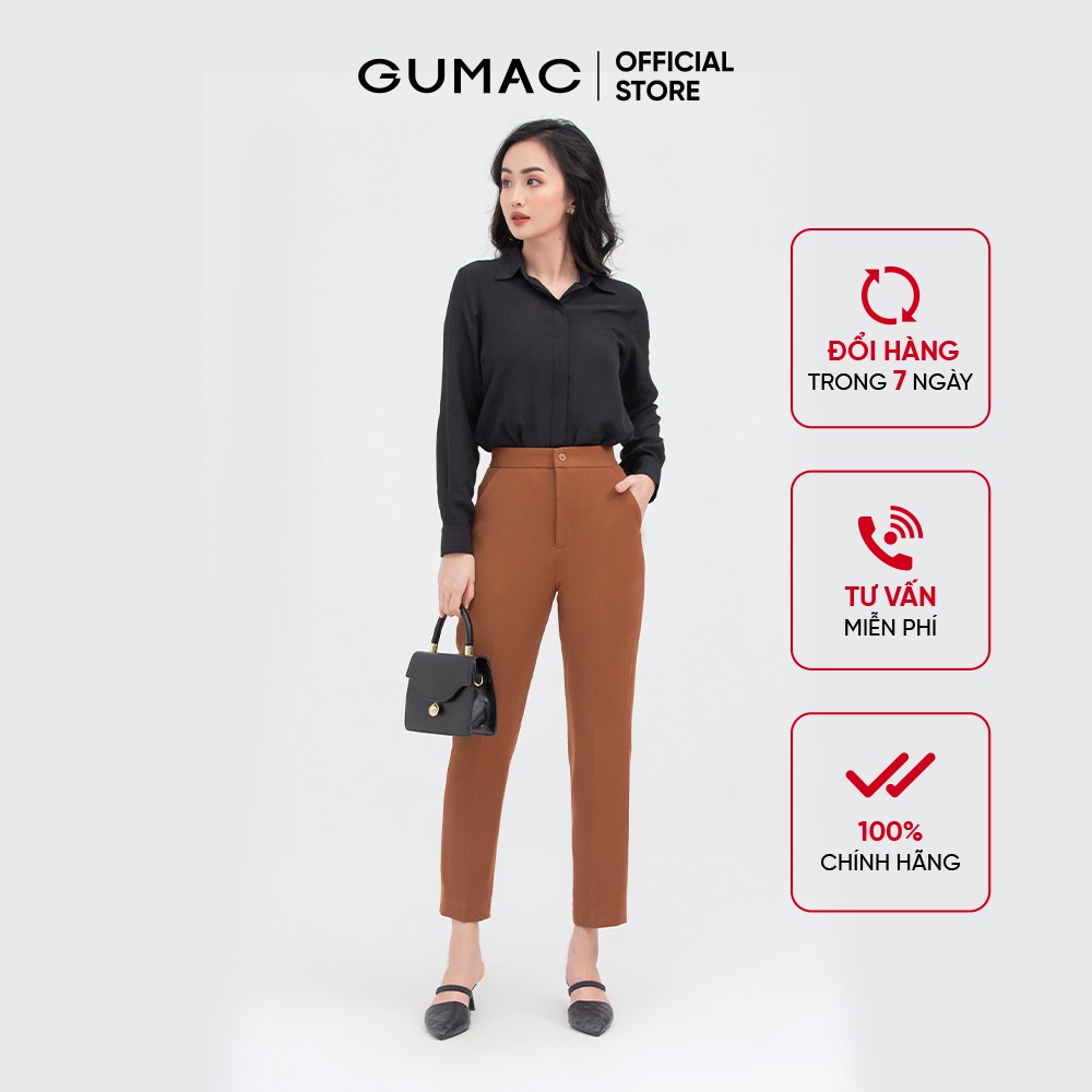 Áo sơ mi nữ giấu nút GUMAC form basic nhiều màu thanh lịch AB853 - Hàng nhập khẩu