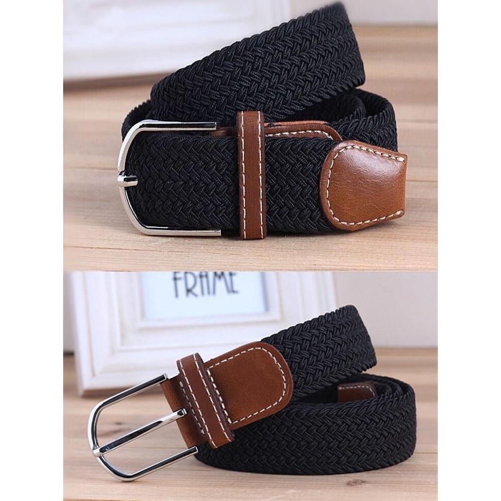 Thắt Lưng Bằng Vải Bố Màu Trơn Co Giãn Phù Hợp Cho Cả Nam Và Nữ