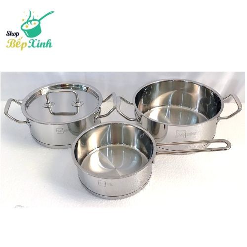 Bộ nồi Fivestar FS-B3021 Standard 3 đáy bếp từ 3 món nắp inox (1 quánh 16 x 1 nồi 18cm x 1 nồi 20cm )