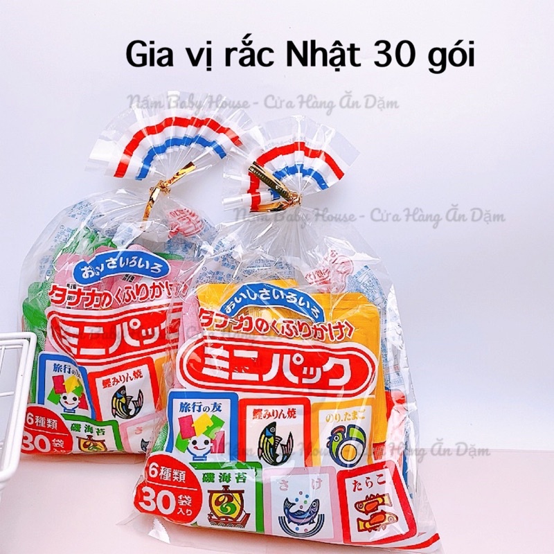 Gia vị rắc cơm /cháo Tanaka Nhật cho bé ăn dặm túi 30 gói 6 vị 75g