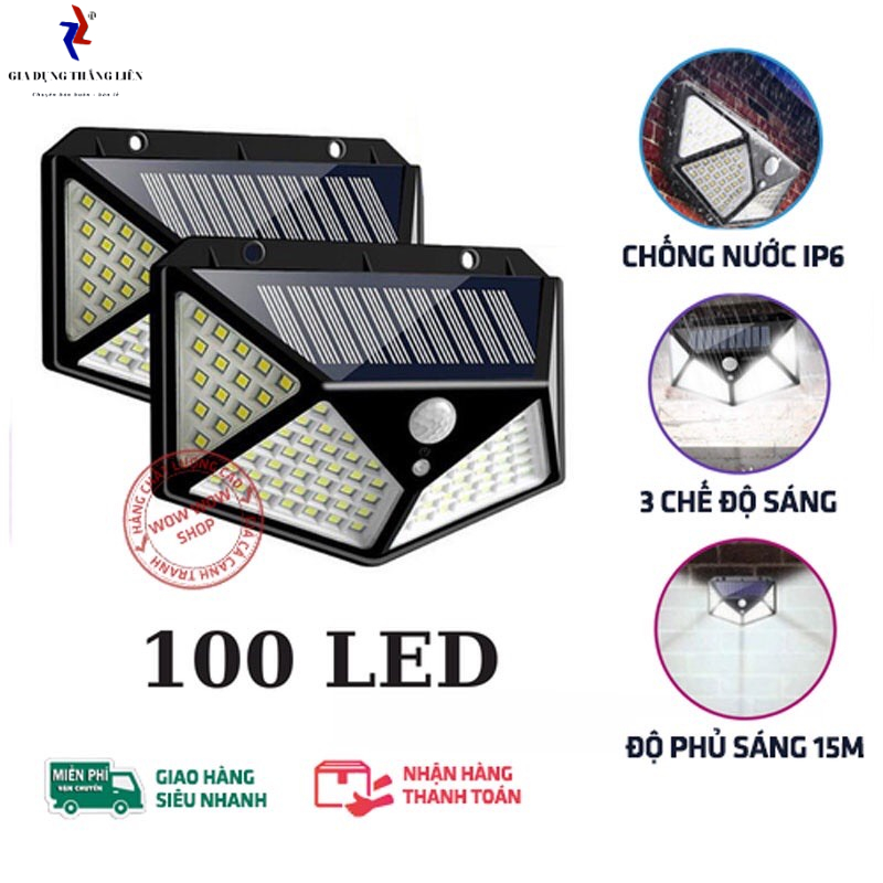 Đèn Năng Lượng Mặt Trời , Đèn Cảm Ứng Chuyển Động , Đèn Cảm Biến , Đèn Năng Lượng Mặt Trời Sân Vườn 100 mắt Led