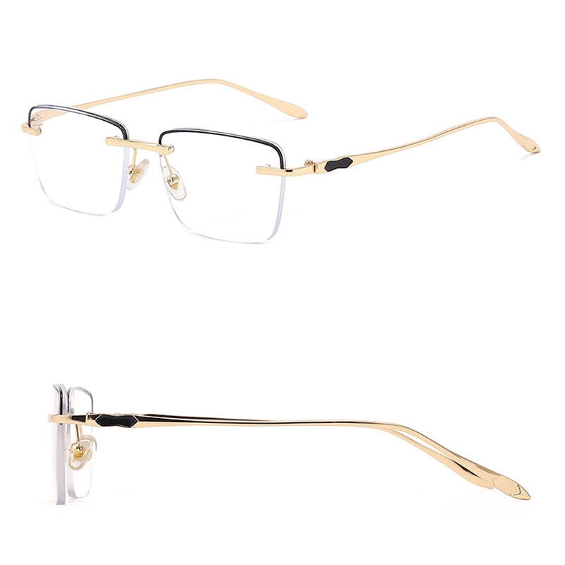 Kính Đọc Sách Nam PTQ Gọng Kim Loại Chống Ánh Sáng Xanh