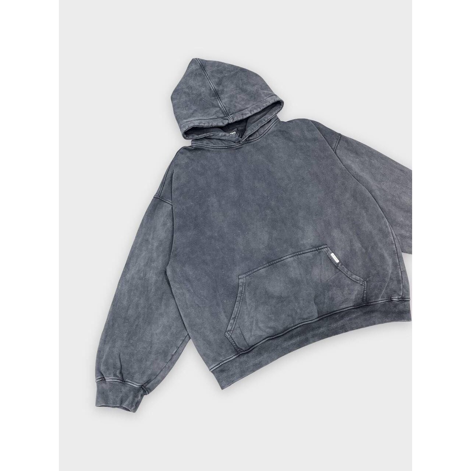 ÁO HOODIE BOXY WAX - DARK GREY