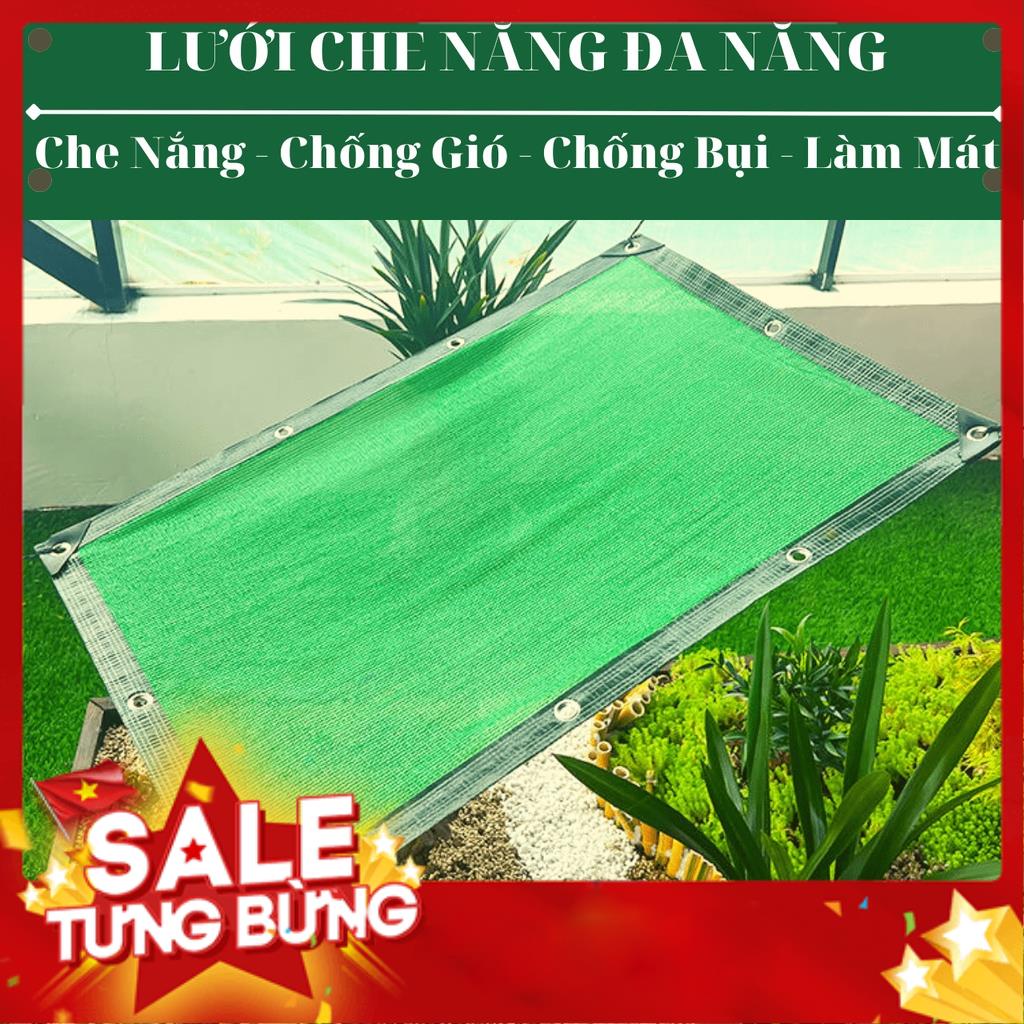 Lưới Che Nắng Nam Việt - Kích Thước 2x4 - Màu Xanh Lá - May Viền Đóng Khoen Sẵn