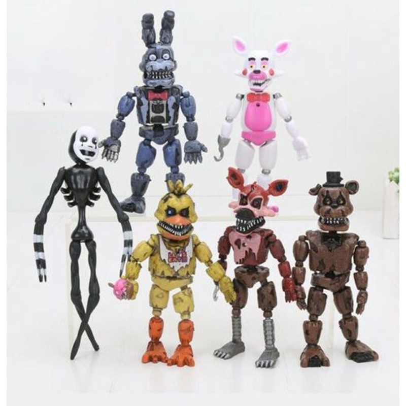 6Pcs FNAF Five Nights At Freddy's 9CM Mini Figures Miniature Game Kids Collection Toy