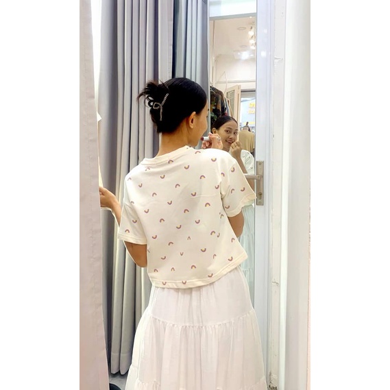 Áo Croptop Nữ Hoạ tiết và thêu áo croptop Form Rộng chuẩn hàn quốc cotton 100% | BigBuy360 - bigbuy360.vn
