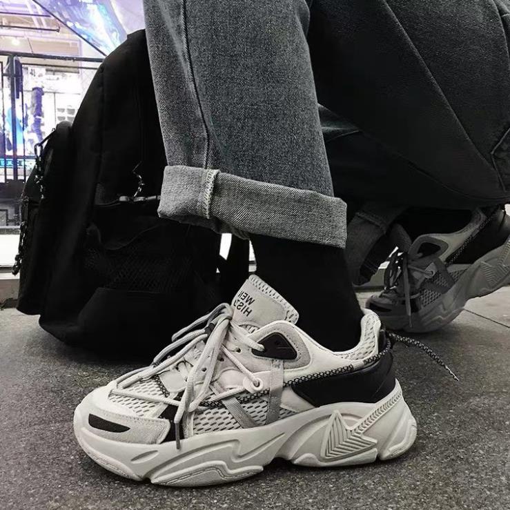 Giày Thể Thao Nam Nữ Ulzzang Dây Phản Quang Giày Sneaker Tăng chiều Cao .