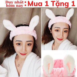 [MUA 1 TẶNG 1] Băng Đô Rửa Mặt, Turban Bờm Rửa Mặt Thỏ Cute