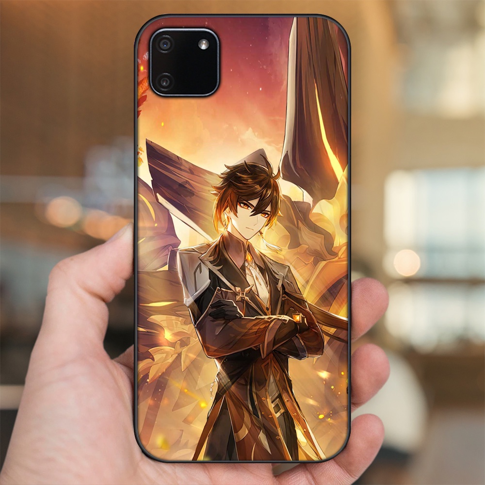 Ốp lưng Realme C11 2020 viền đen in hình Zhongli Genshin Impact