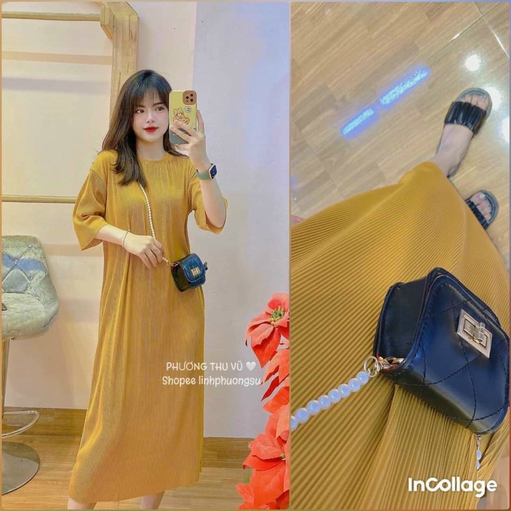 Váy bầu thời trang, đầm bâu dáng suông chất thun tăm lạnh nhiều màu cực xinh