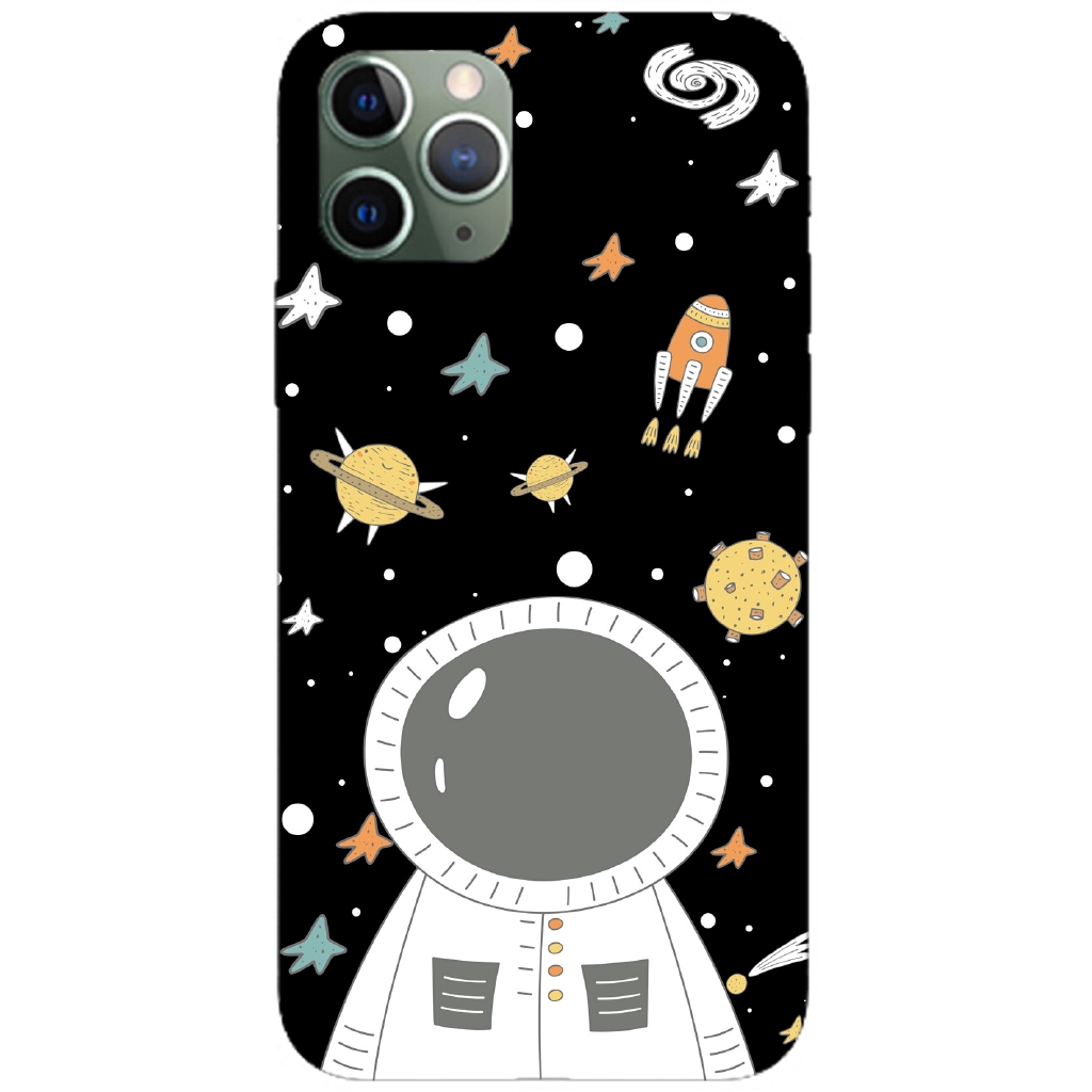【Ready Stock】iPhone 5 SE 5S 6 6S 7 8 Plus X XS Silicone Soft TPU Case Cartoon Space Astronaut Back Cover Shockproof Casing