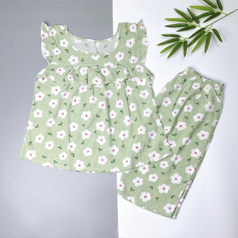 Đồ tole lanh nữ mặc nhà quần lửng áo cánh tiên, tole bigsize (45-70kg) | BigBuy360 - bigbuy360.vn