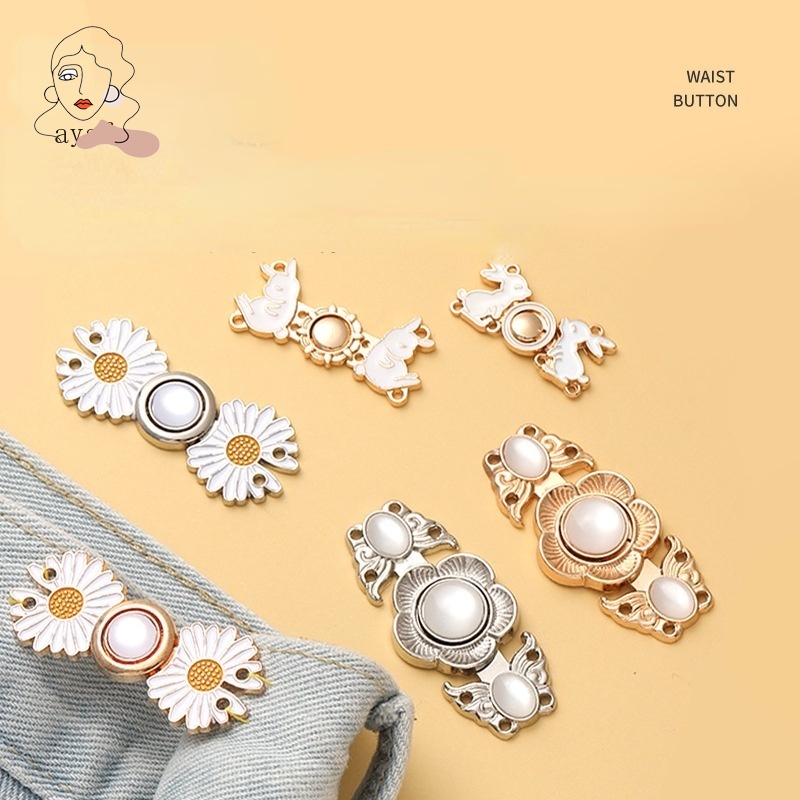 Bộ Nút Bấm Điều Chỉnh Thắt Lưng Bằng Kim Loại Phong Cách Retro