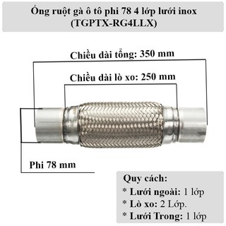 Ống ruột gà ống xả ô tô phi 78 (Đường kính 78)