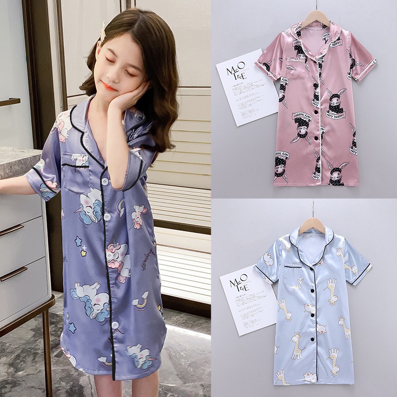 Đầm Ngủ In Hoạt Hình Dễ Thương Cho Bé Gái