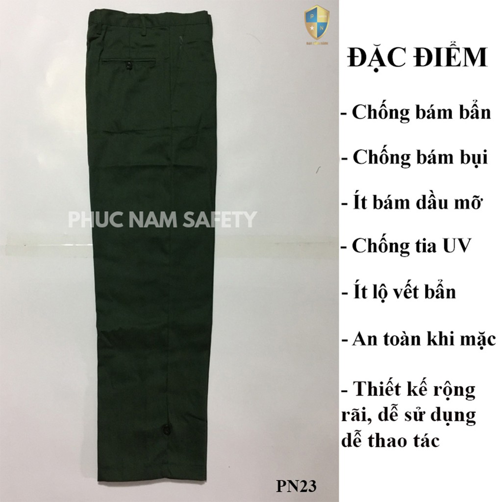 Bộ quần áo bảo hộ lao động PN23 - Màu xanh, bộ quần áo bảo hộ KT3, quần áo bảo họ lao động, Phuc Nam Safety