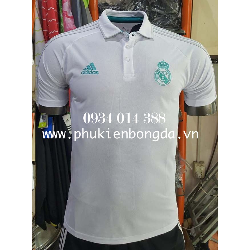 Áo thun polo REAL MADRID 2018 Trắng