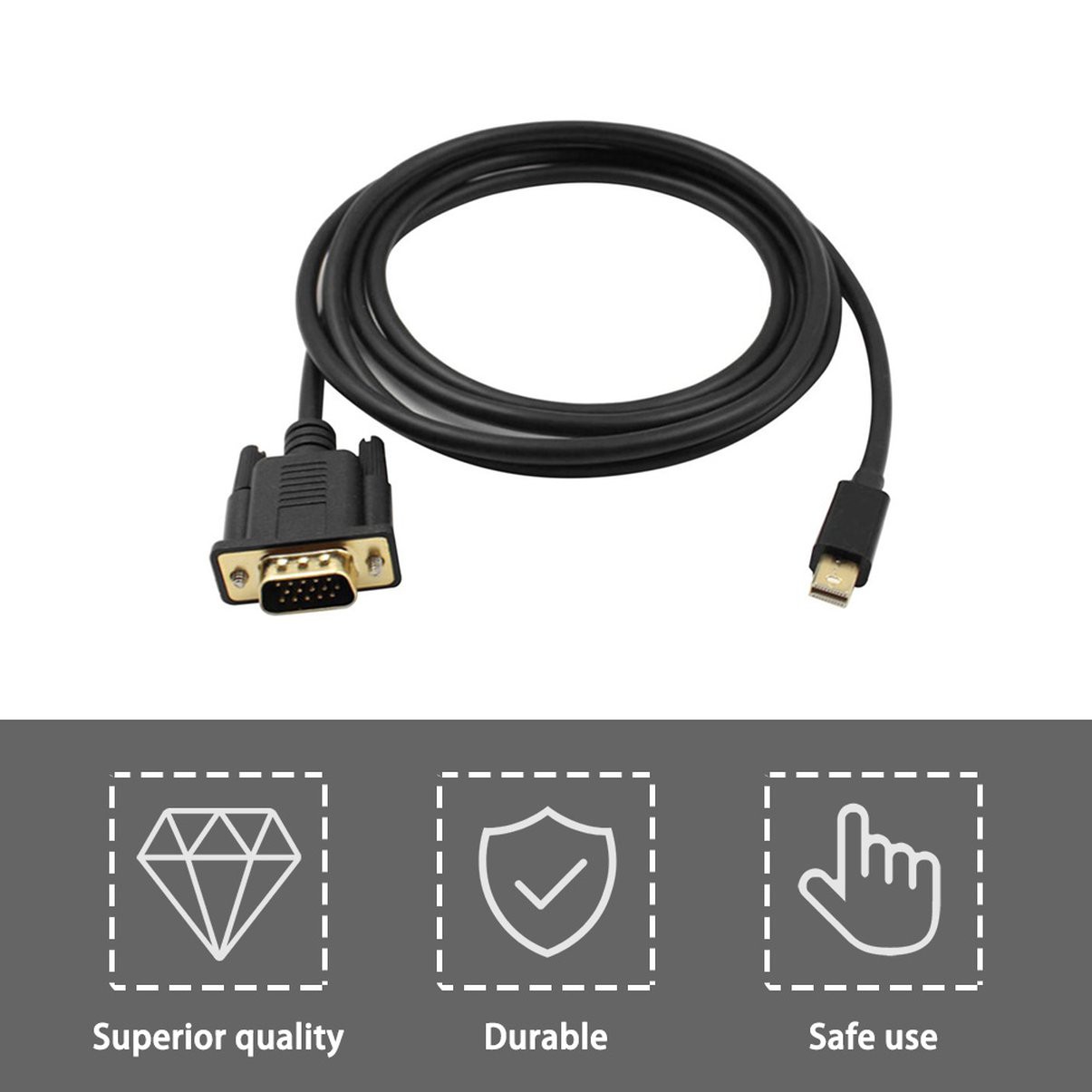 Cáp Chuyển Đổi 1.8m Mini Displayport Sang Vga 1080p Dp Sang Vga Cho Macbook