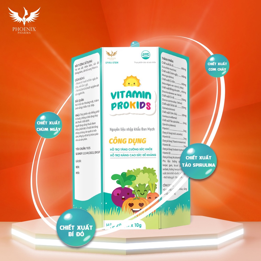 Thạch Vitamin Prokids Phoenix Pharma. Nâng cao sức đề kháng, tăng cường sức khỏe