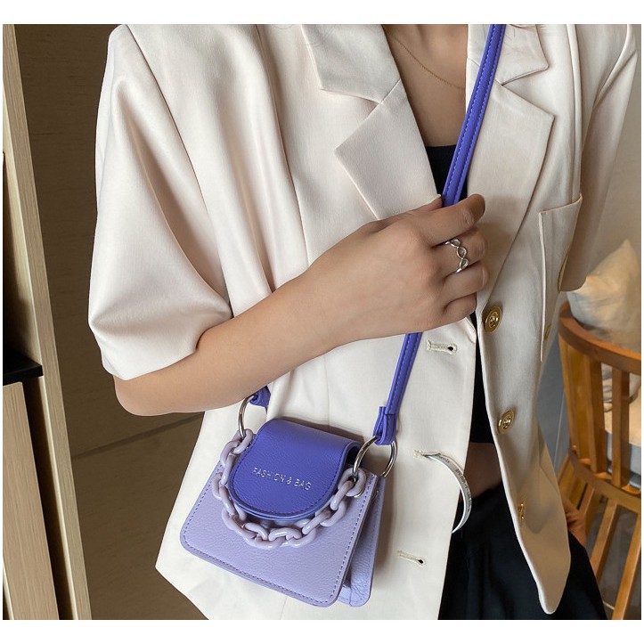 Túi đeo chéo nữ mini phối màu Fashion & Bag | BigBuy360 - bigbuy360.vn