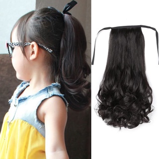 Image of WD Wig Ponytail Anak Rambut Palsu Extension Hair Clip Ponytail Model Pendek Keriting 38cm Ponytail Curly Tali