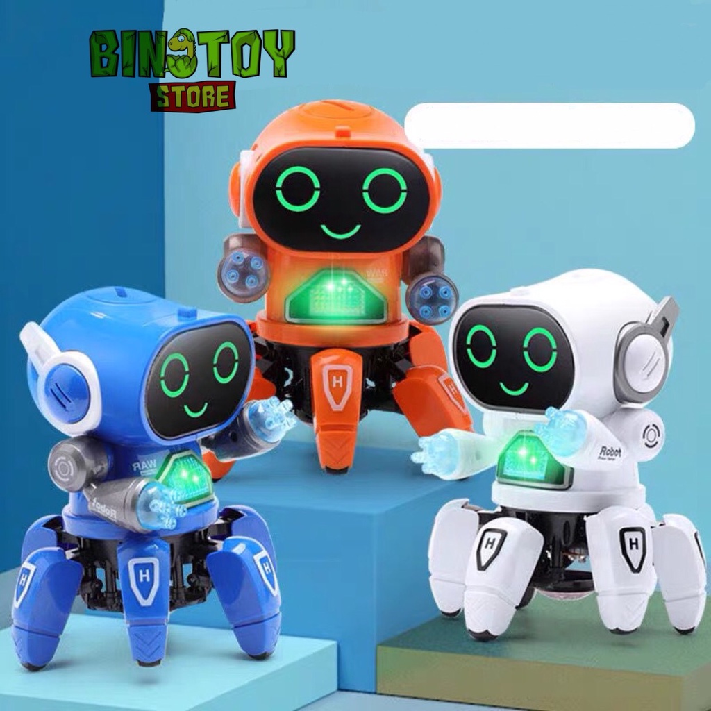 Đồ chơi trẻ em robot nhảy múa, có đèn phát sáng vui nhộn BINO 077