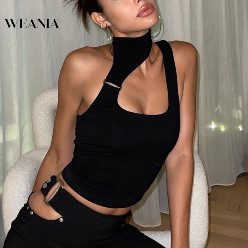 Áo Tank Top Cổ Cao Thiết Kế Độc Đáo Cho Phái Nữ