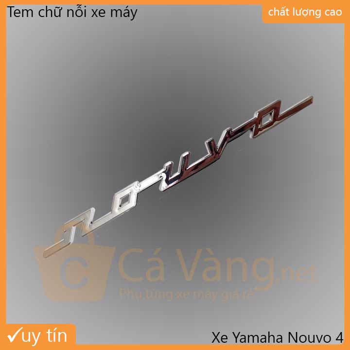 Tem xi trang trí xe máy chữ nổi Yamaha NOUVO 4 có keo siêu dính loại tốt giá rẻ