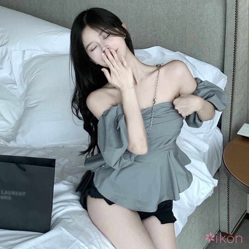 Áo Kiểu Trễ Vai Tay Phồng Phong Cách Hàn Quốc Thời Trang Mùa Hè Cho Nữ