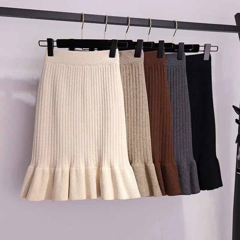 Chân váy len dài chân váy len dáng đuôi cá