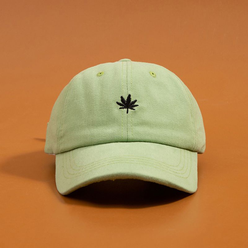 Mũ Lưỡi Trai Chất Liệu Cotton Màu Trơn Thêu Họa Tiết Chiếc Lá Thời Trang Cho Nam Và Nữ