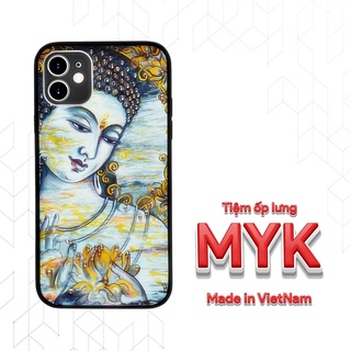 Ốp Lưng Quan thế âm bồ tát Tay cầm hoa sen trắng cho Iphone 5 6 7 8 Plus 11 12 Pro Max X Xr NTN20210028