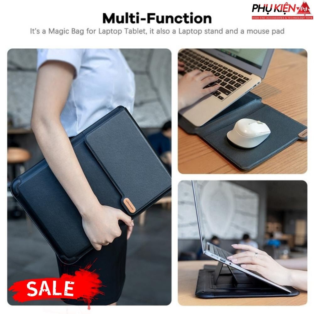 TÚI CHỐNG SỐC MACBOOK NILLKIN 3IN1 14 INCH THIẾT KẾ HIỆN ĐẠI, KIÊM GIÁ ĐỠ MACBOOK, TÍCH HỢP LÓT CHUỘT
