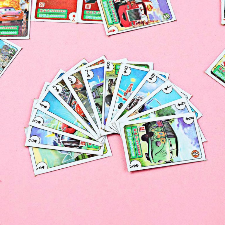 Bộ bài Poker in hình hoạt hình mini tỉ lệ 1:12 độc đáo dành cho nhà búp bê 55 lá hình khác nhau