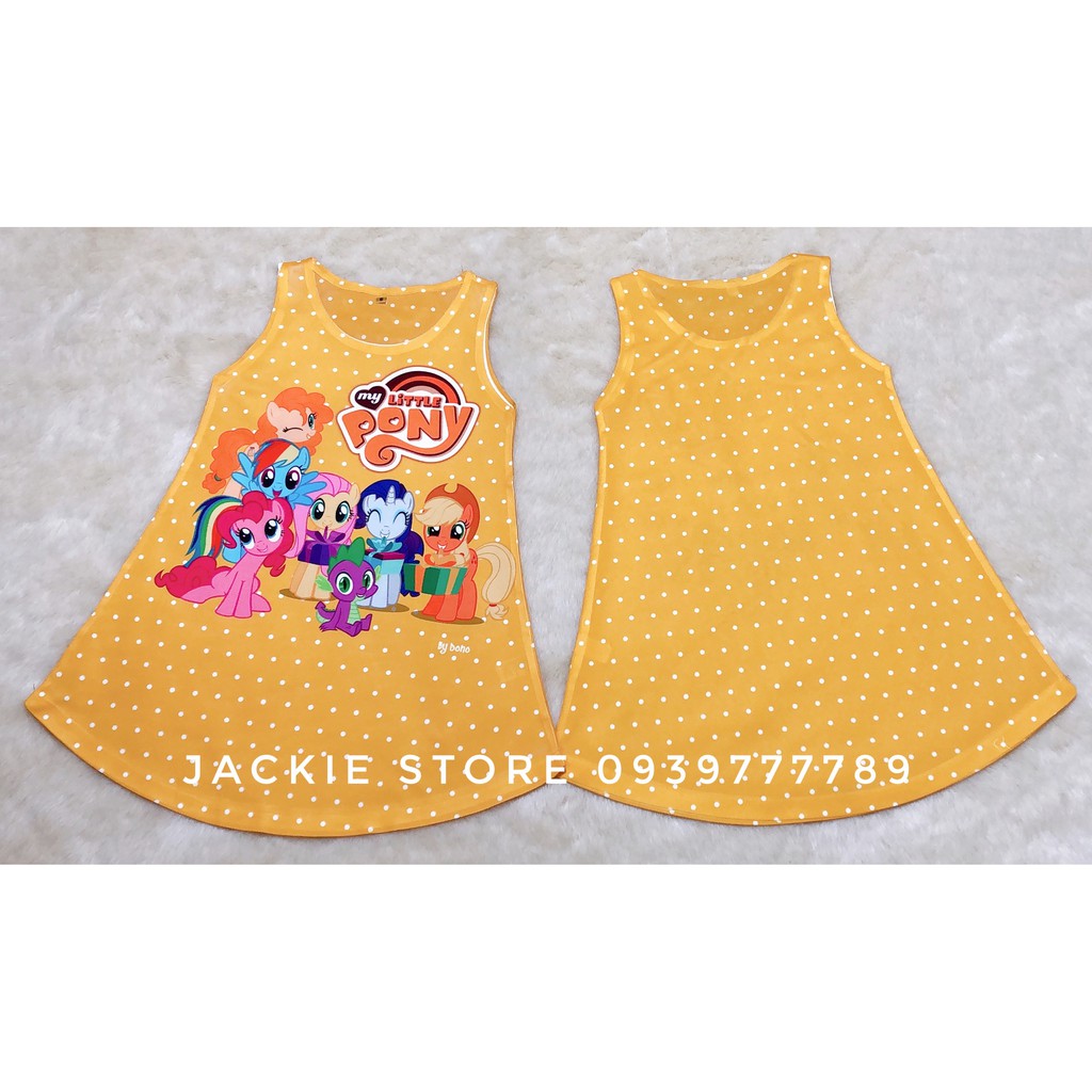 Váy đầm Pony màu vàng chấm bi