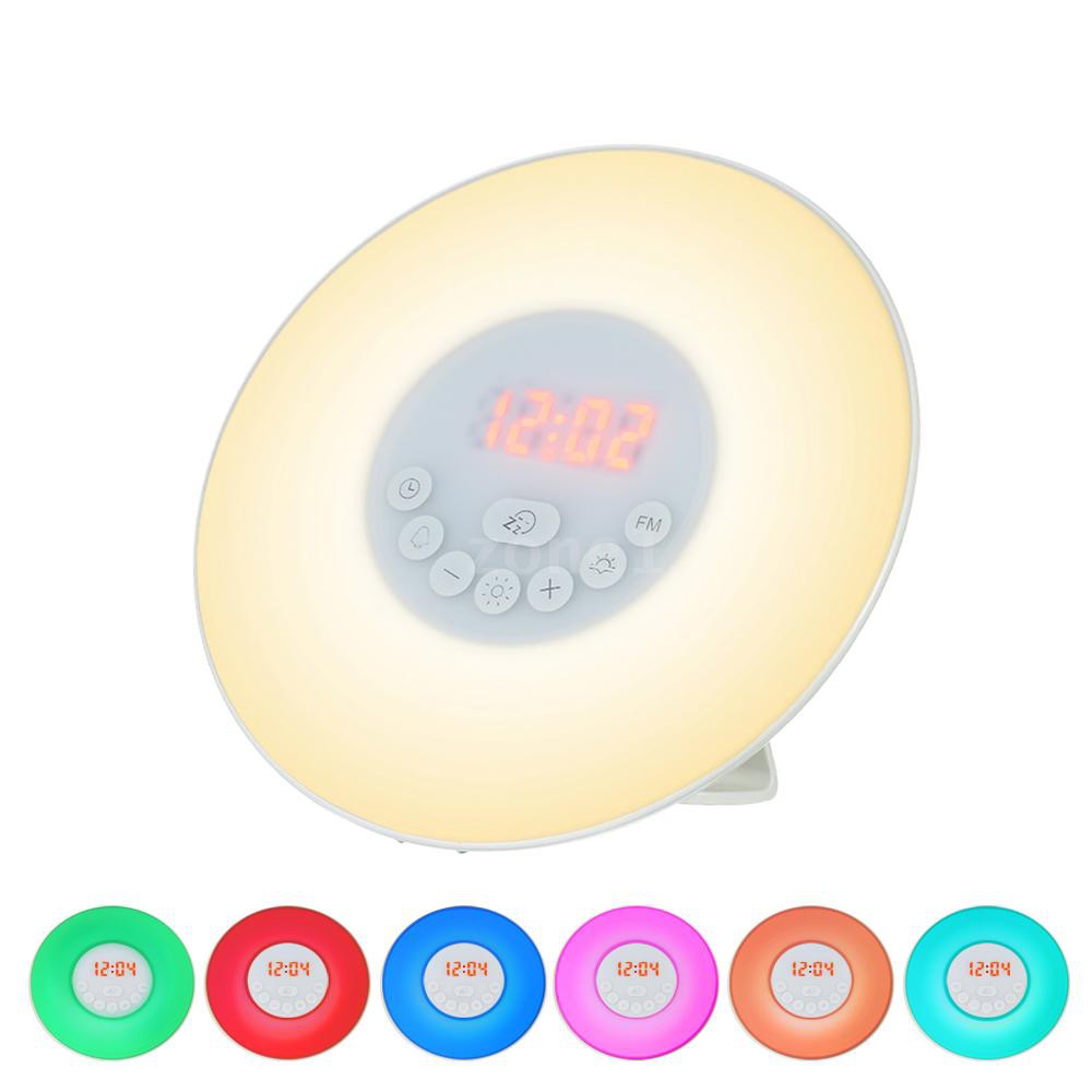 Đồng Hồ Báo Thức Có Đèn Led 7 Màu Tự Nhiên