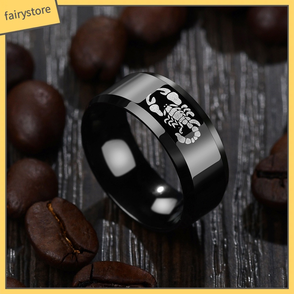 Nhẫn kim loại họa tiết bọ cạp cá tính cho nam